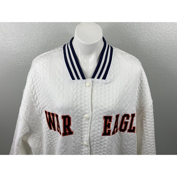 Auburn University Women XL Varsity Jacket White Gameday Couture Quilted - Picture 2 of 9